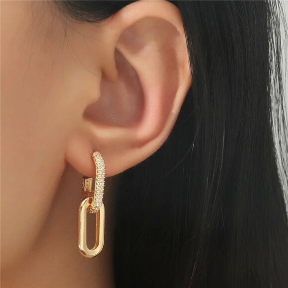 Retro Double loop drop earrings - Picture 1 of 7